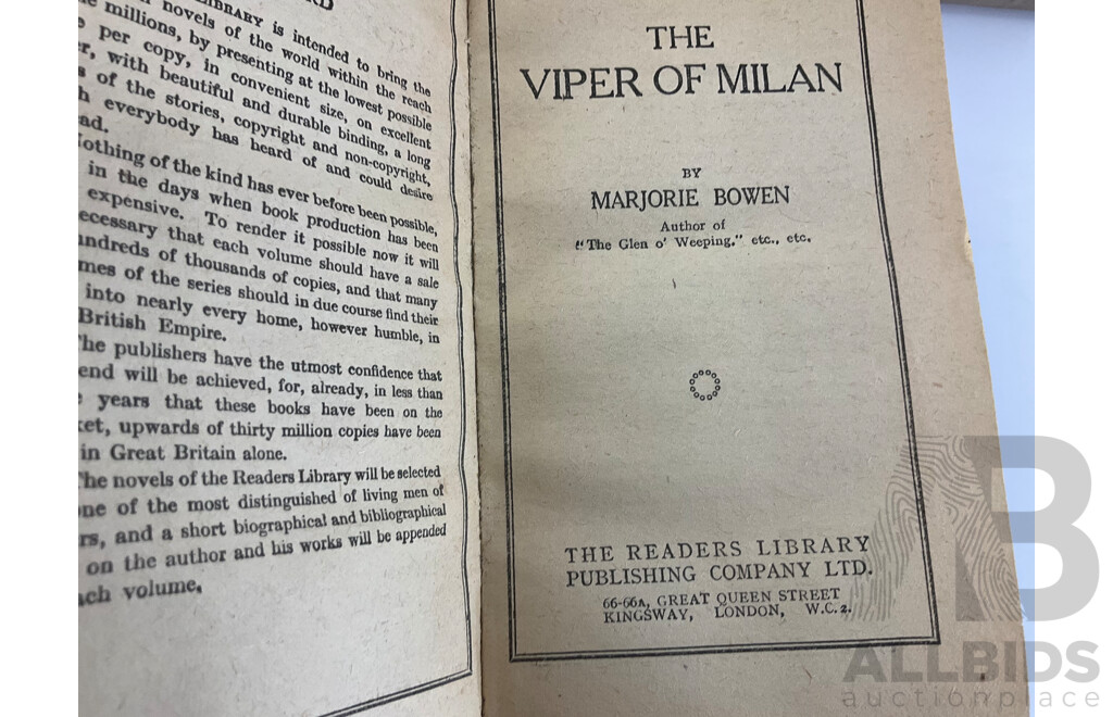 Collection of Antique and Vintage Hard Cover Books Including the Letters of Queen Victoria, John Murray, 1908, Gulliver's Travels, Jonathan Swift, 1937, a Caribbean Mystery, Agatha Christie, the Black Arrow, Robert Louis Stevenson,.......