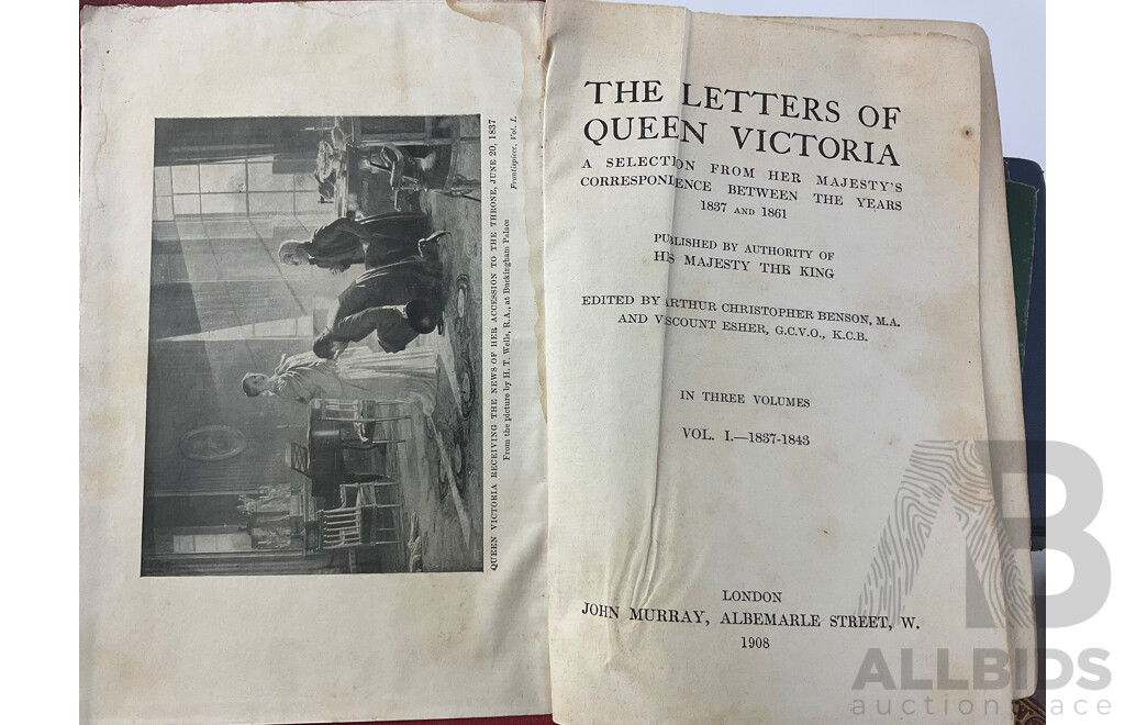 Collection of Antique and Vintage Hard Cover Books Including the Letters of Queen Victoria, John Murray, 1908, Gulliver's Travels, Jonathan Swift, 1937, a Caribbean Mystery, Agatha Christie, the Black Arrow, Robert Louis Stevenson,.......