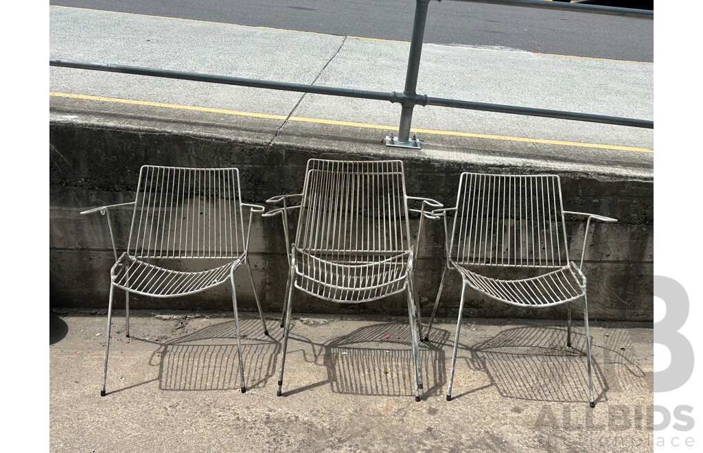 Set of Four Retro Metal Outdoor Chairs