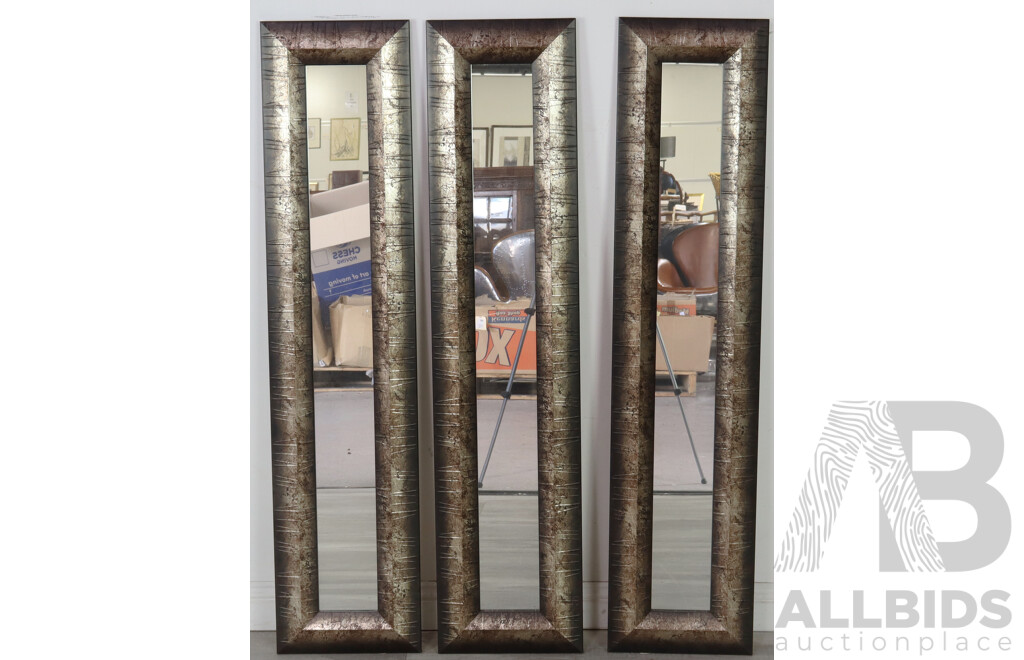 Set of Three Modern Timber Framed Mirrors