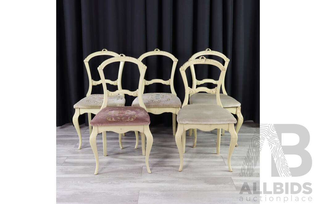 Set of Five French Stye Dining Chairs