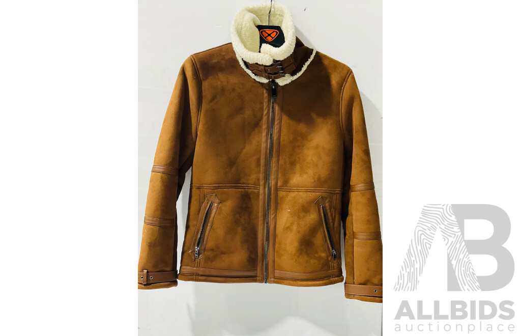 Faux-sheepskin Bomber Jacket From Blaq Melbourne - Size L