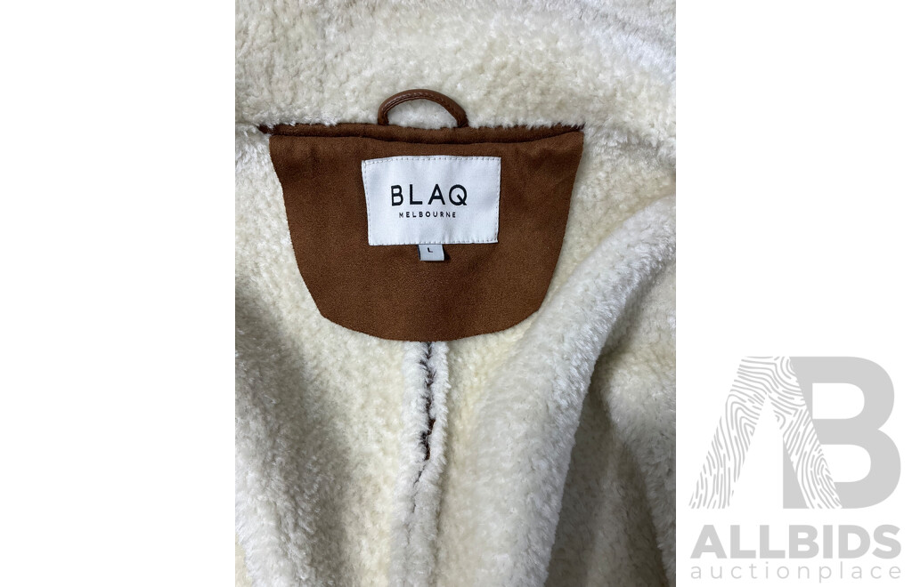 Faux-sheepskin Bomber Jacket From Blaq Melbourne - Size L