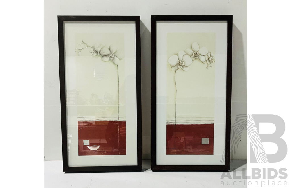 Pair of Contemporary Prints “orchid I” and “orchid II” - Ally Gore and Robert Reader