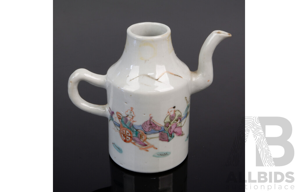 Chinese Famille Rose Wine Pot, Late Qing