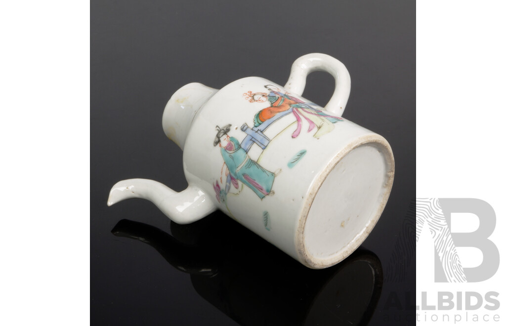 Chinese Famille Rose Wine Pot, Late Qing