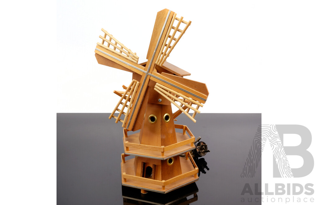 Wooden Windmill Themed Lamp