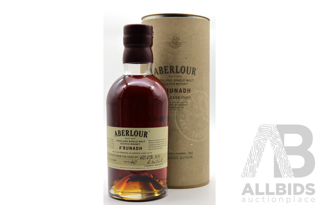 Aberlour Highland Single Malt Scotch Whiskey A'Bunadh in Presentation Tube