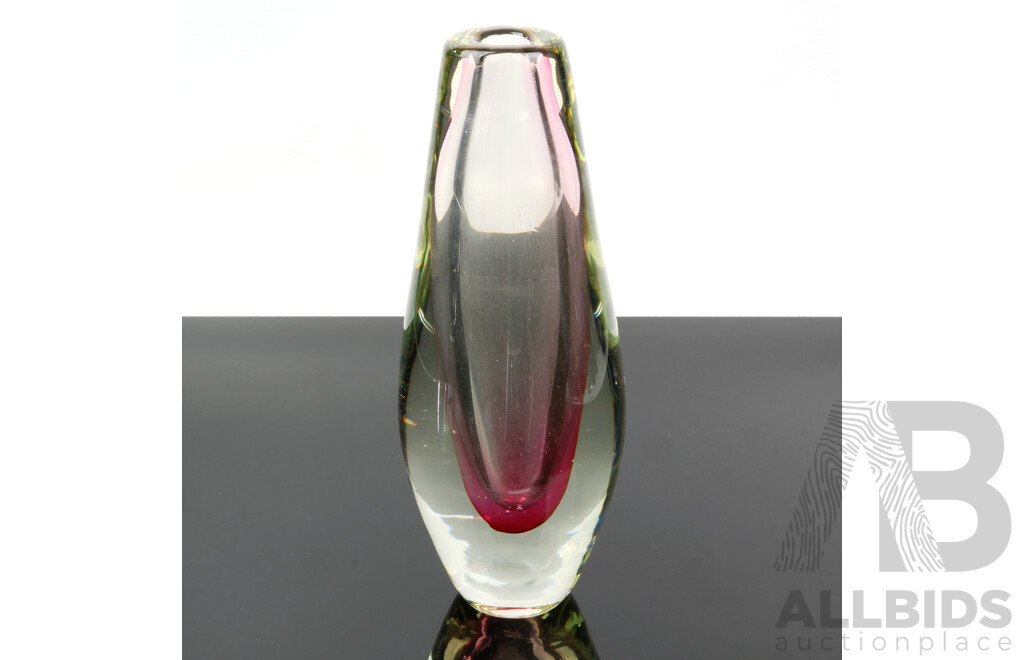 Retro Heavy Sommerso Glass Vase