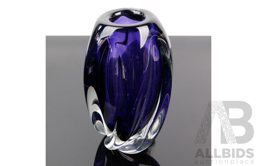 Amethyst Heavy Art Glass Vase