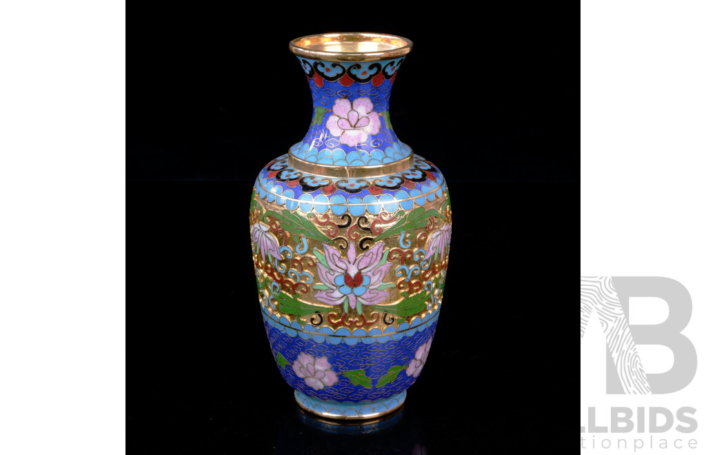 Ornate Layered Chinese Cloisonne Vase