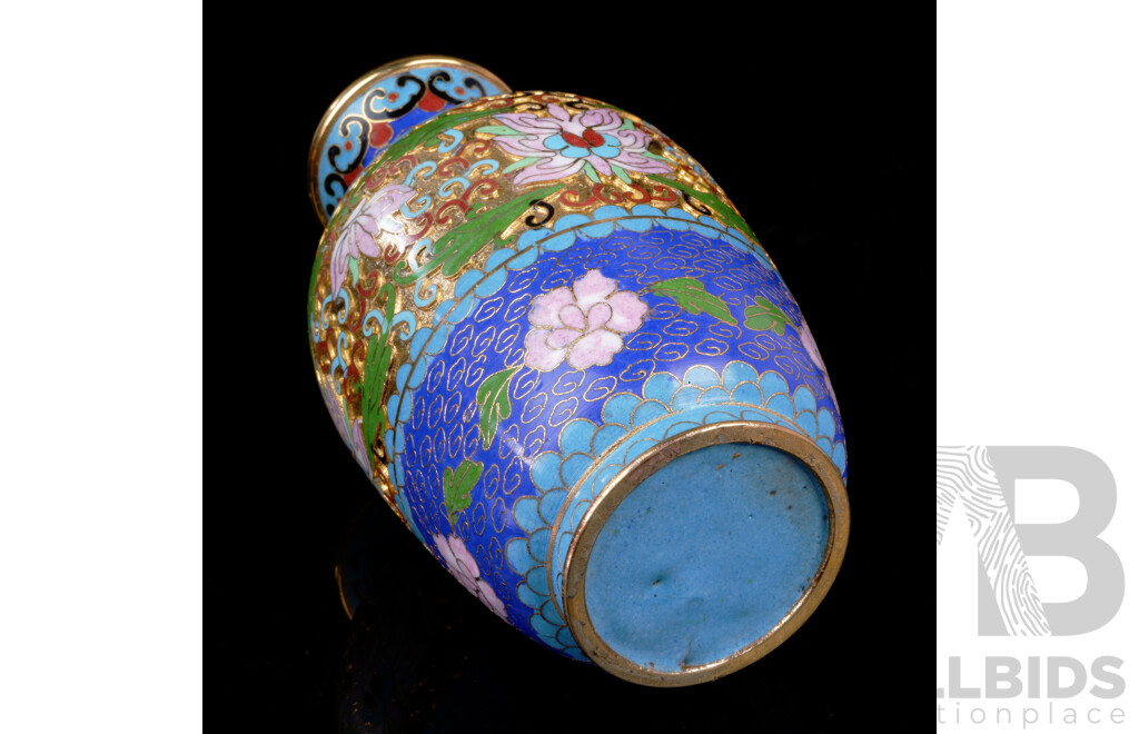 Ornate Layered Chinese Cloisonne Vase