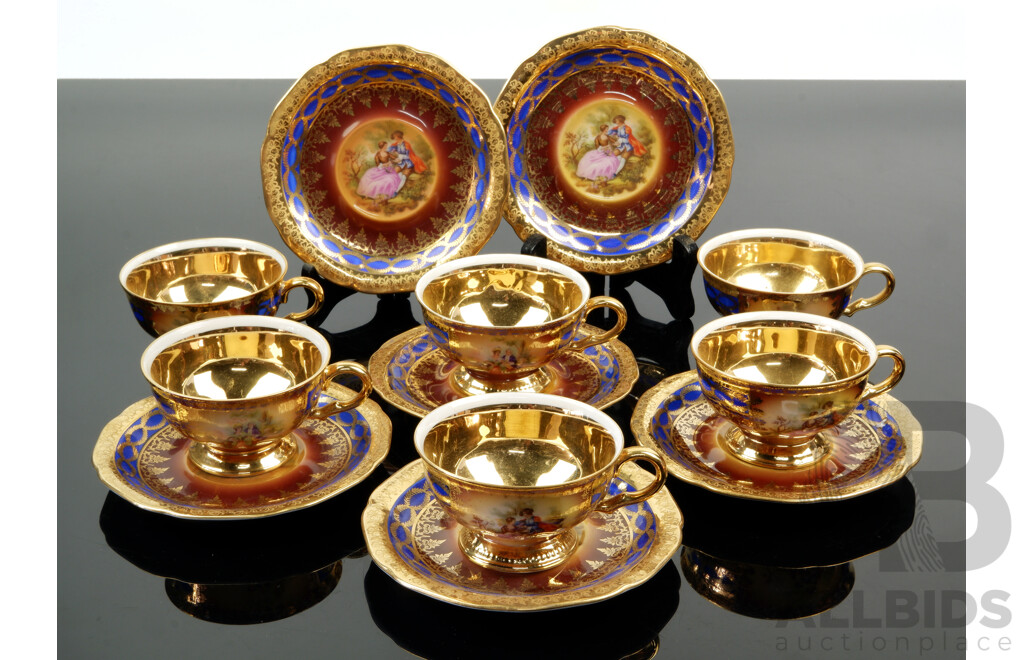 Set Six Bavarian Porcelain Grizelle Duos