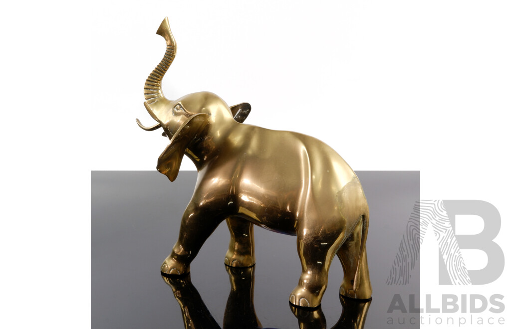 Heavy Brass Elephant Figure