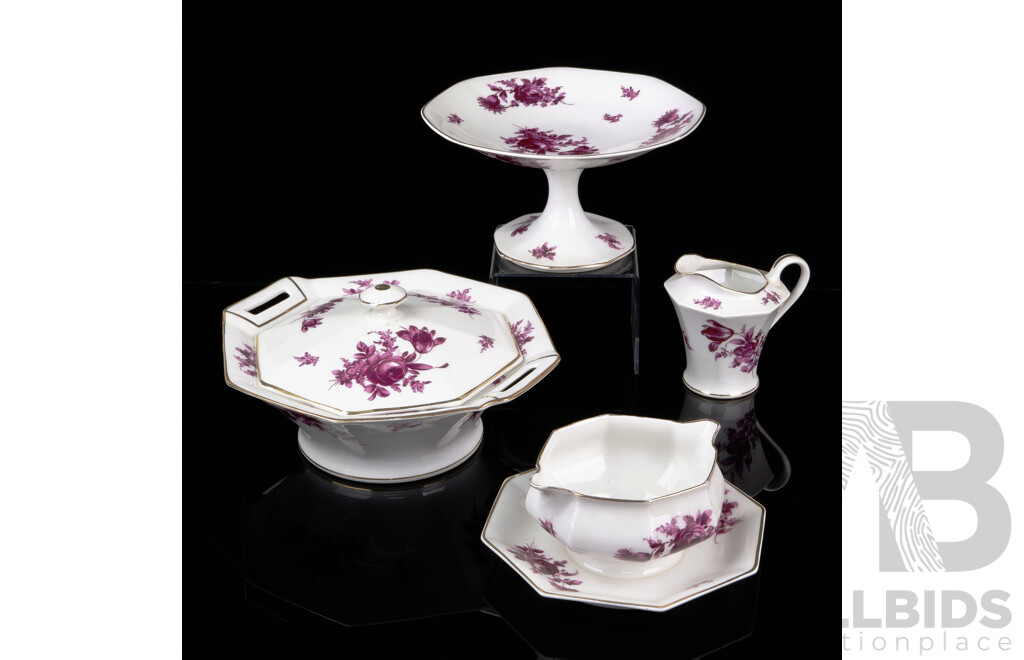 Four Pieces of Theodore Haviland French Porcelain Serving Ware Including Tureen