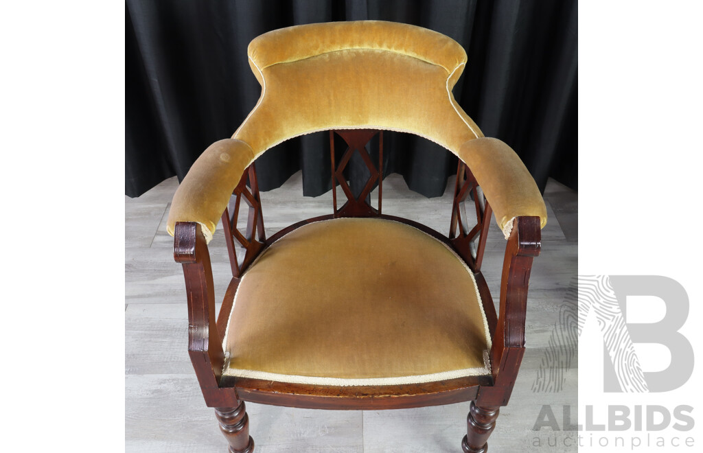 Pair of Edwardian Upholstered Tub Chairs