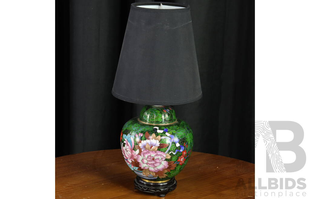 Cloisonne Lamp Base with Shade