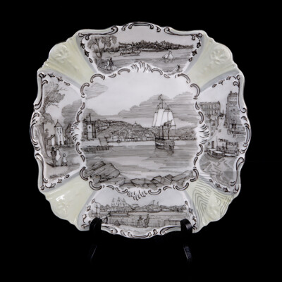 Val Johnson, Early Scenes of Sydney, Hand-Painted Porcelain Plate