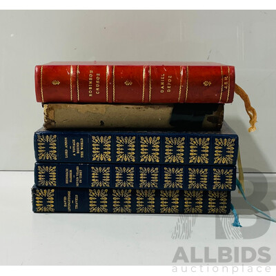 Collection of Vintage Hardcover Books Including Robinson Crusoe and More