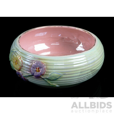 Art Deco Kalmar Lustre Bowl with Floral Feature