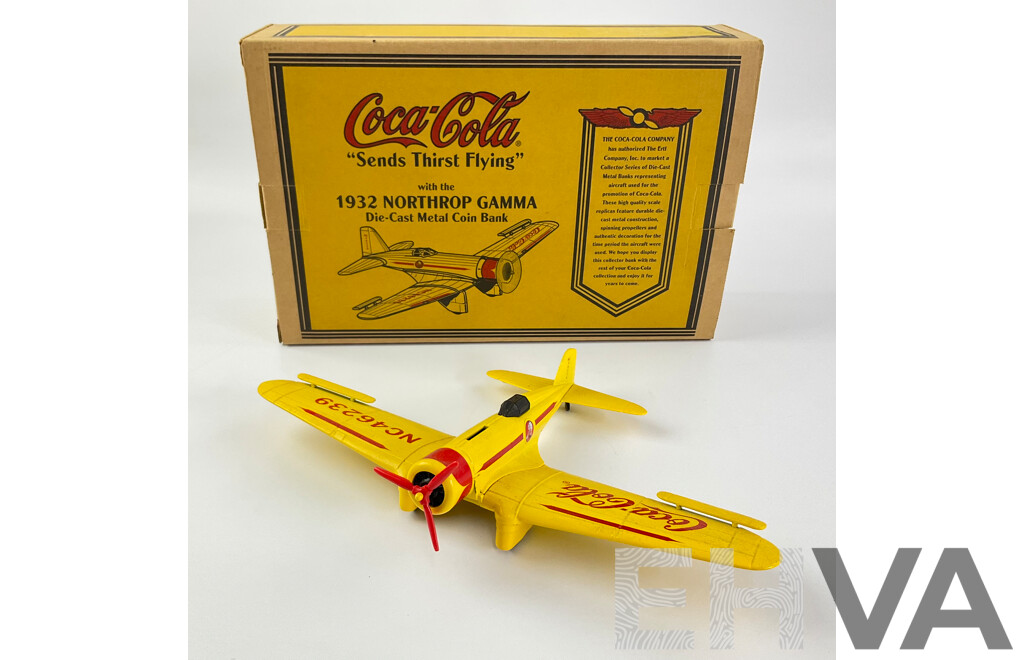 Ertl Diecast Coca Cola 1932 Northrop Gamma Coin Bank