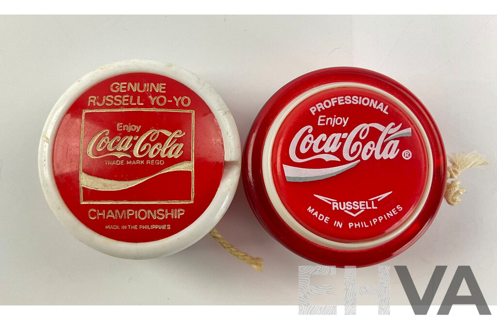 Two Russell Coca Cola Yo-yos Including Championship and Professional