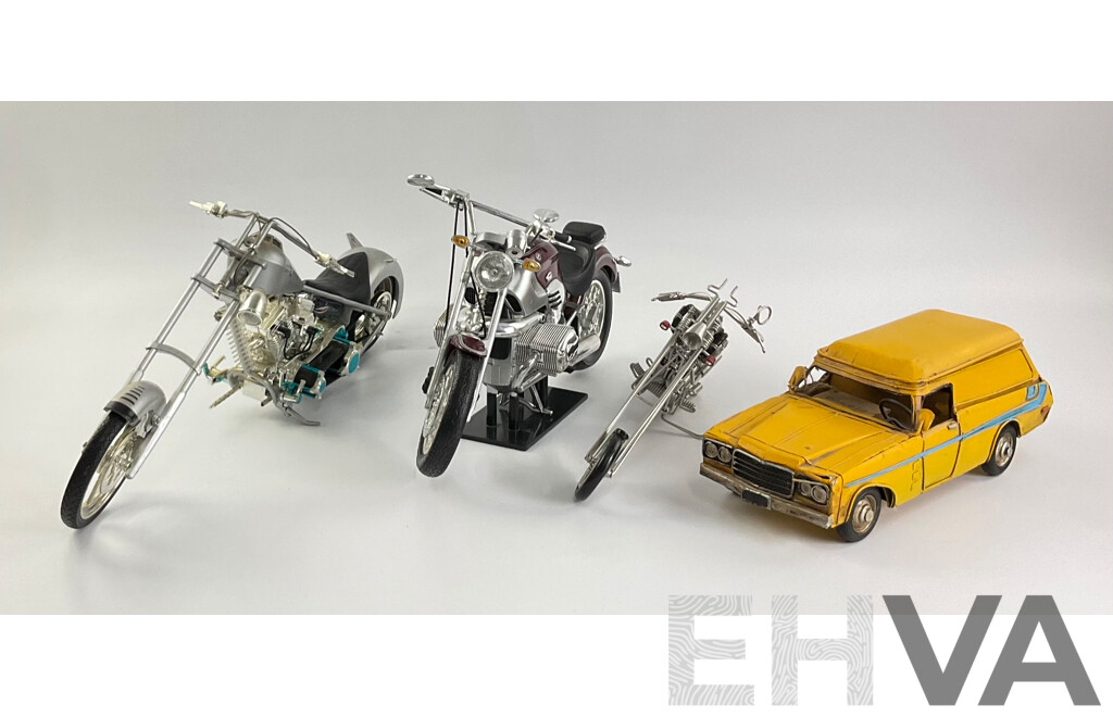 Model BMW R1200, American Chopper Jet Bike, Custom Harley Made From Twisted Wire and Dakota Steel HZ Panel Van