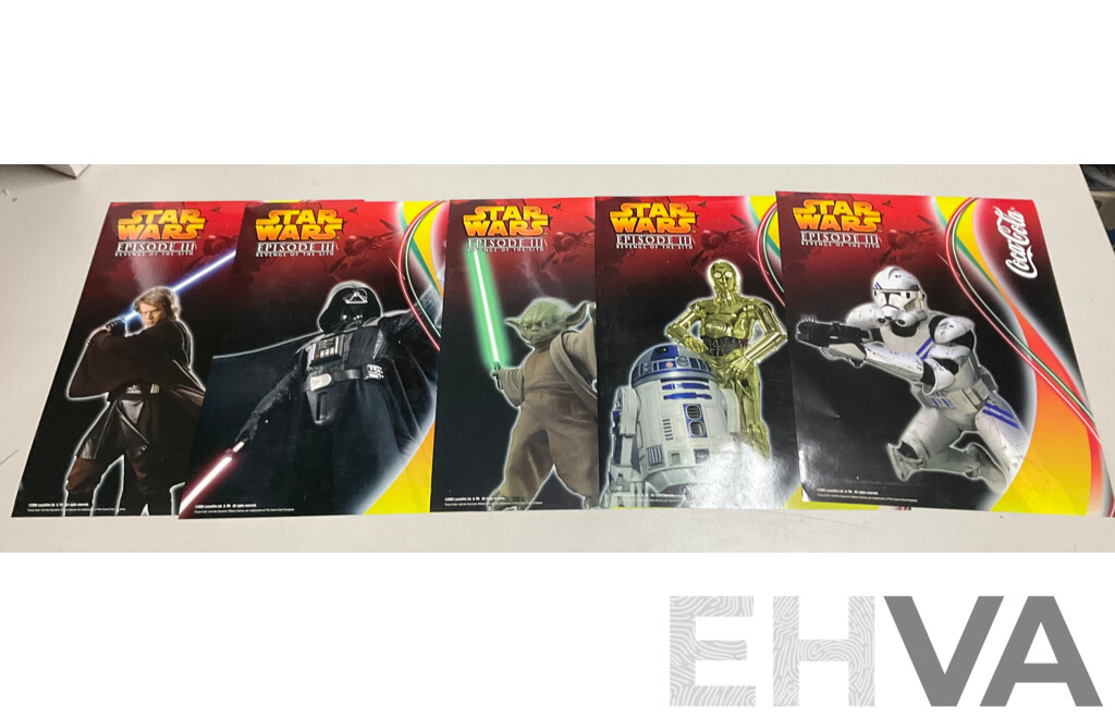 Five Coca Cola/Star Wars Promotion Posters for Episode III Revenge of the Sith