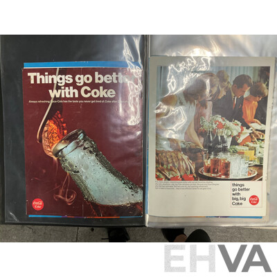 Three Albums of Coca Cola 1950's-1970's Magazine Advertisements, Event Pamphlets, Coca Cola Related News and More