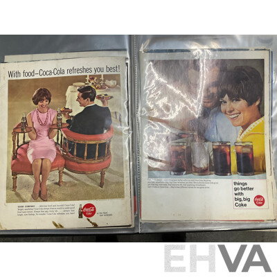 Three Albums of Coca Cola 1950's-1970's Magazine Advertisements, Event Pamphlets, Coca Cola Related News and More