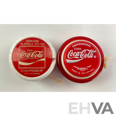 Two Russell Coca Cola Yo-yos Including Championship and Professional