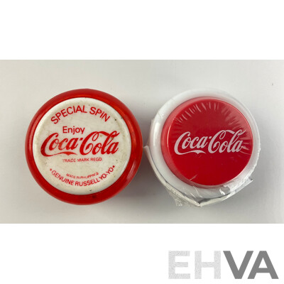 Vintage Russell Coca Cola Special Spin Yo-yo and Modern Example