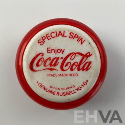 Vintage Russell Coca Cola Special Spin Yo-yo and Modern Example