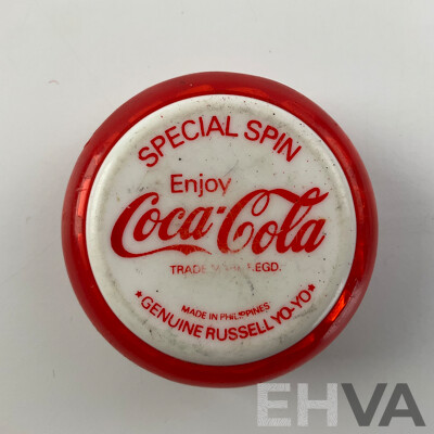 Vintage Russell Coca Cola Special Spin Yo-yo and Modern Example