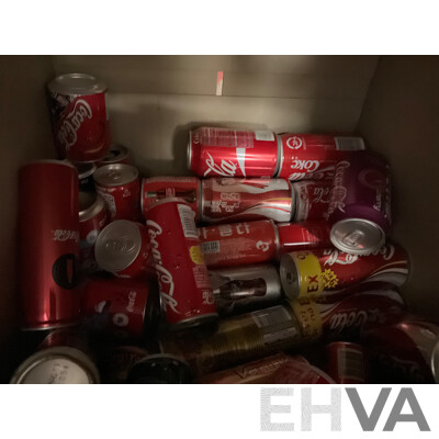 Collection of Vintage Commemorative and Collectable Coca Cola Cans Including Scatman John, Lineage 4, Athens 2004 Plush Bear in Can, 500ml Steel Can and More
