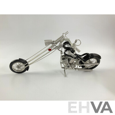 Model BMW R1200, American Chopper Jet Bike, Custom Harley Made From Twisted Wire and Dakota Steel HZ Panel Van