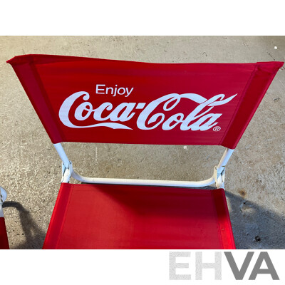 Pair of Modern Coca-Cola Folding Beach Chairs