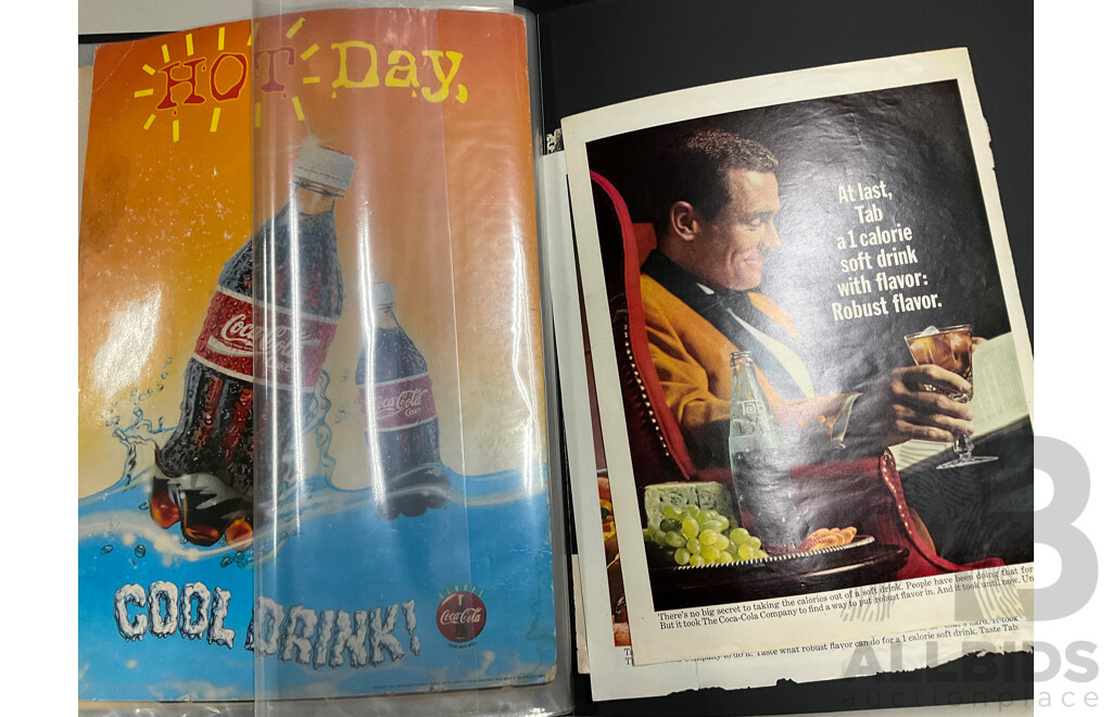 Three Albums of Coca Cola 1950's-1970's Magazine Advertisements, Event Pamphlets, Coca Cola Related News and More