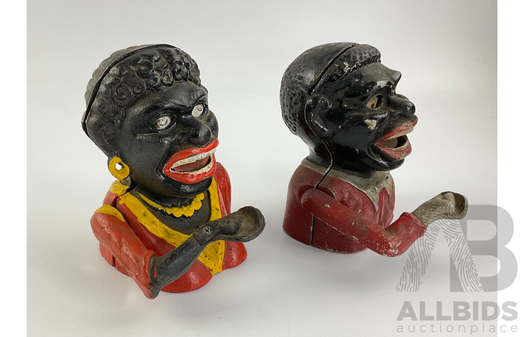 Reprduction Americana Dinah and Greedy Boy Cast Iron Money Boxes