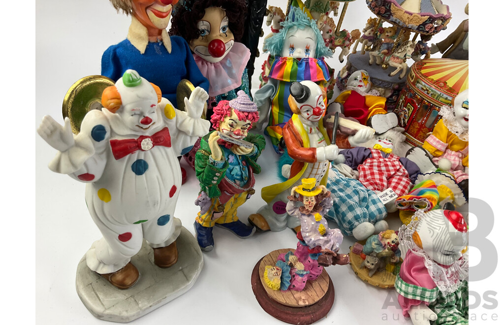 Collection of Ceramic Display Clowns and Carousels