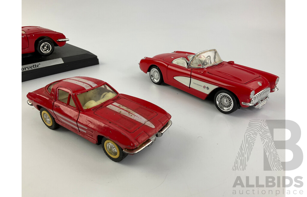 Collection of Diecast Corvettes Including Stingrays and Convertibles