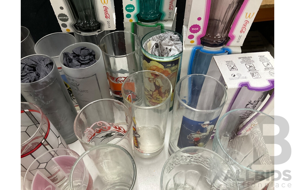 Collection of Coca Cola Cups, Mugs and Glasses Including Anodised, 1996 and 2000 Olympics