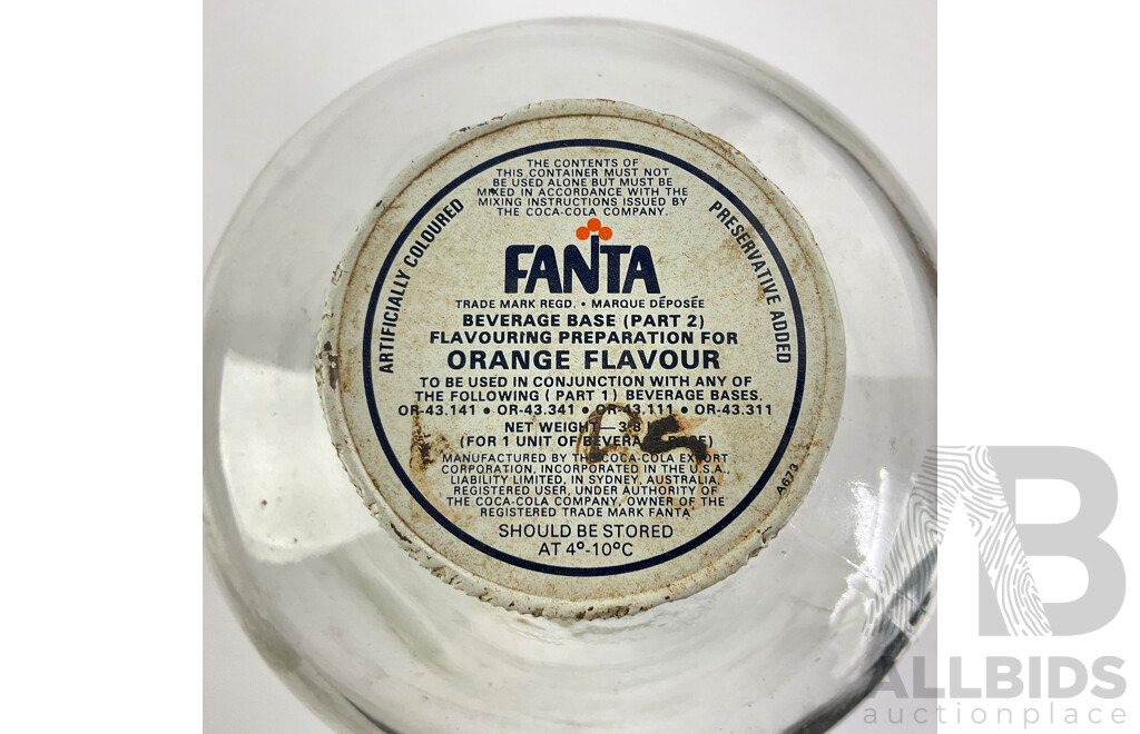 Vintage Fanta Beverage Base Flavouring Preparation Jar