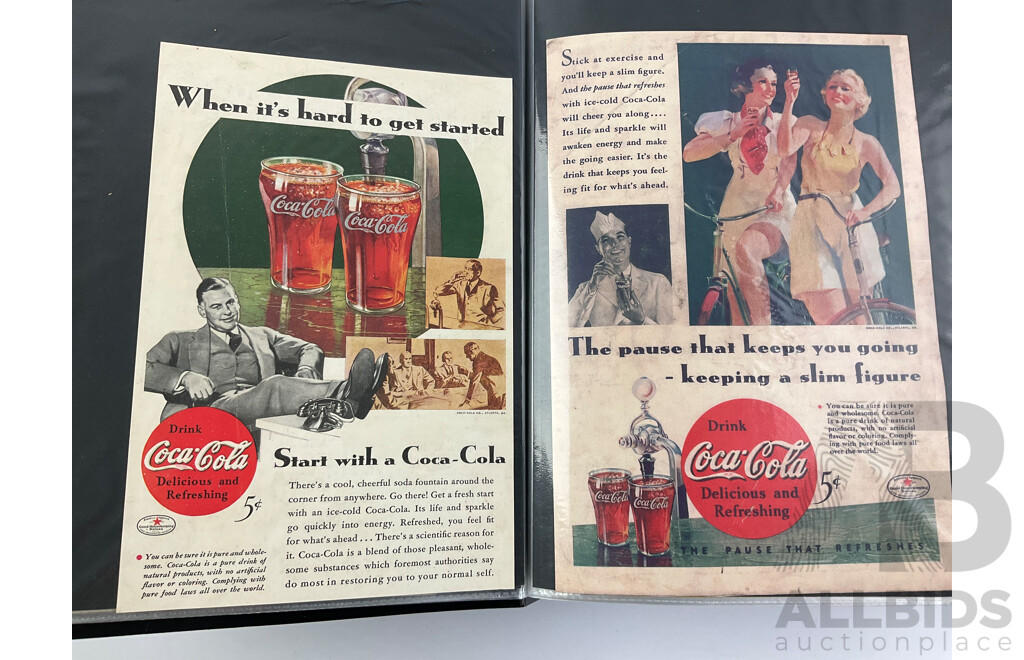 Album of National Geographic Coca Cola Advertisment Clippings 1933-1970's