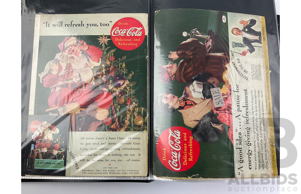 Album of National Geographic Coca Cola Advertisment Clippings 1933-1970's