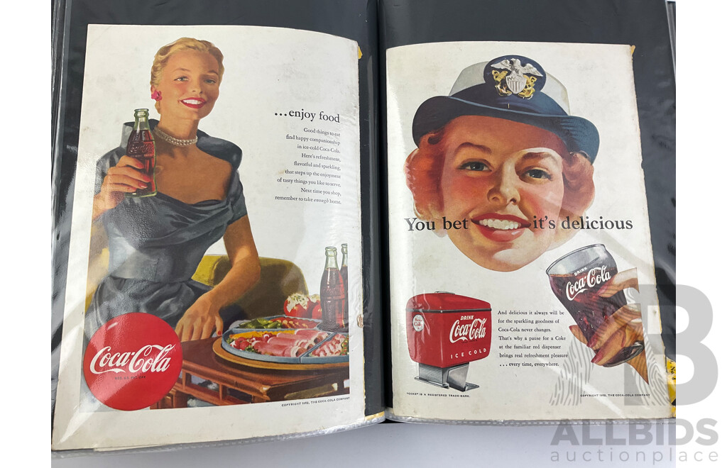 Album of National Geographic Coca Cola Advertisment Clippings 1933-1970's