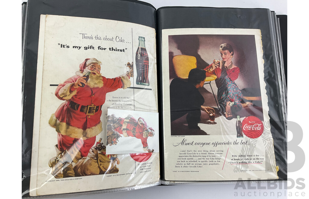 Album of National Geographic Coca Cola Advertisment Clippings 1933-1970's