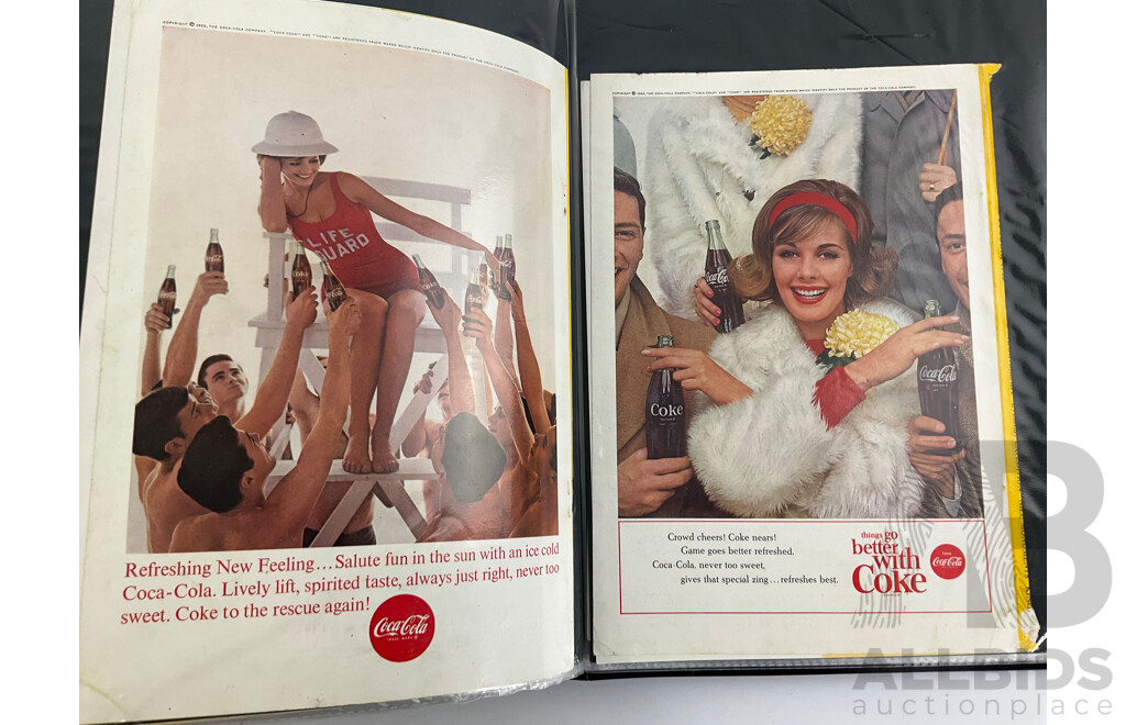 Album of National Geographic Coca Cola Advertisment Clippings 1933-1970's