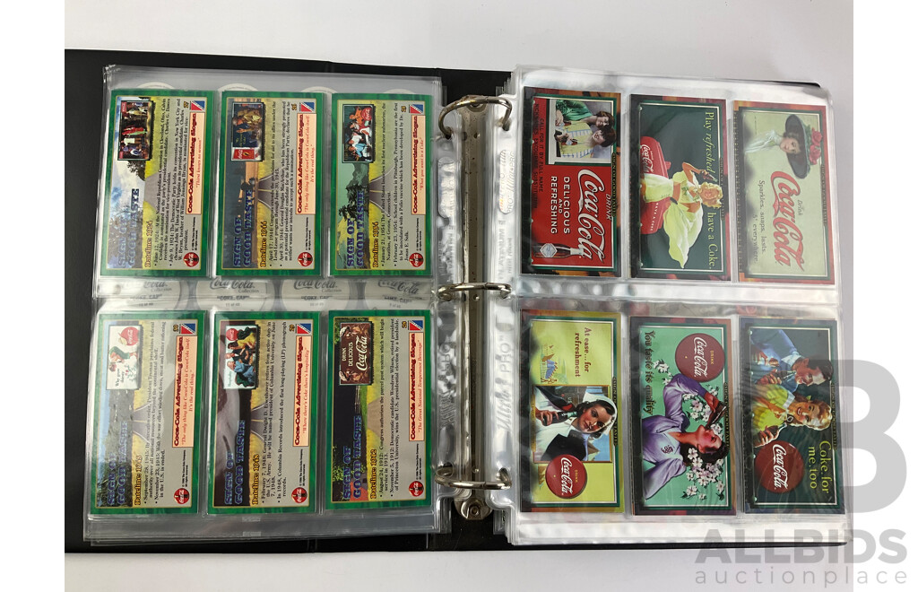 Album of Coke Cola Collector Card Sets Including ''Coke.Cap'' 1-50, Sign of Good Taste 1996, 1-72, Polar Bears 1-50, NRL Pog 1-40, Classic Kangaroos 1-18