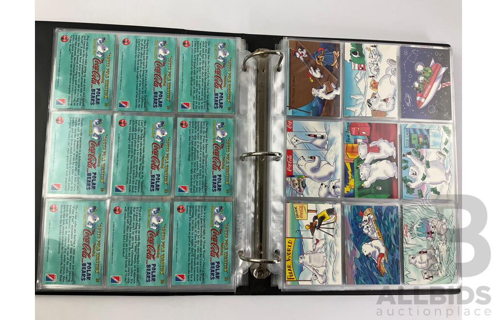 Album of Coke Cola Collector Card Sets Including ''Coke.Cap'' 1-50, Sign of Good Taste 1996, 1-72, Polar Bears 1-50, NRL Pog 1-40, Classic Kangaroos 1-18